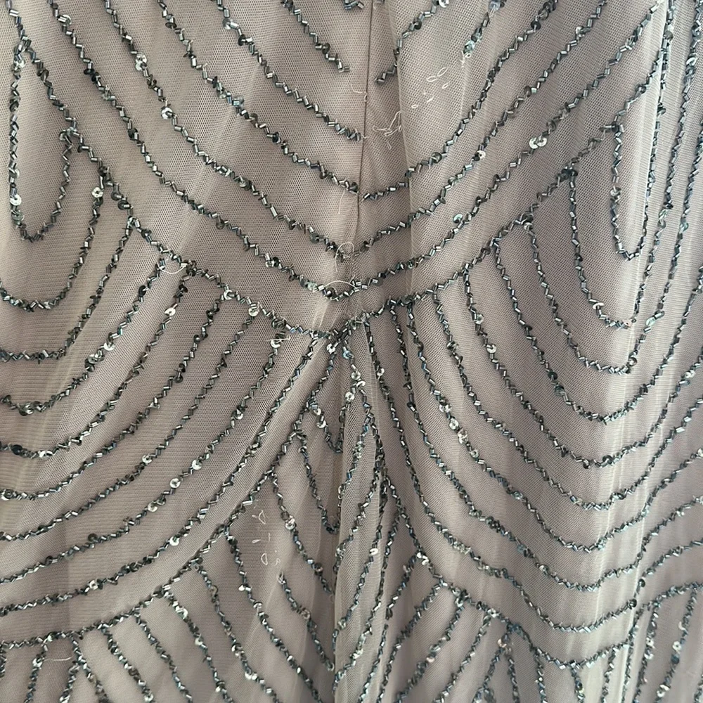 ADRIANNA PAPELL BEADED LONG GOWN DRESS SIZE 8 - Picture 5 of 6
